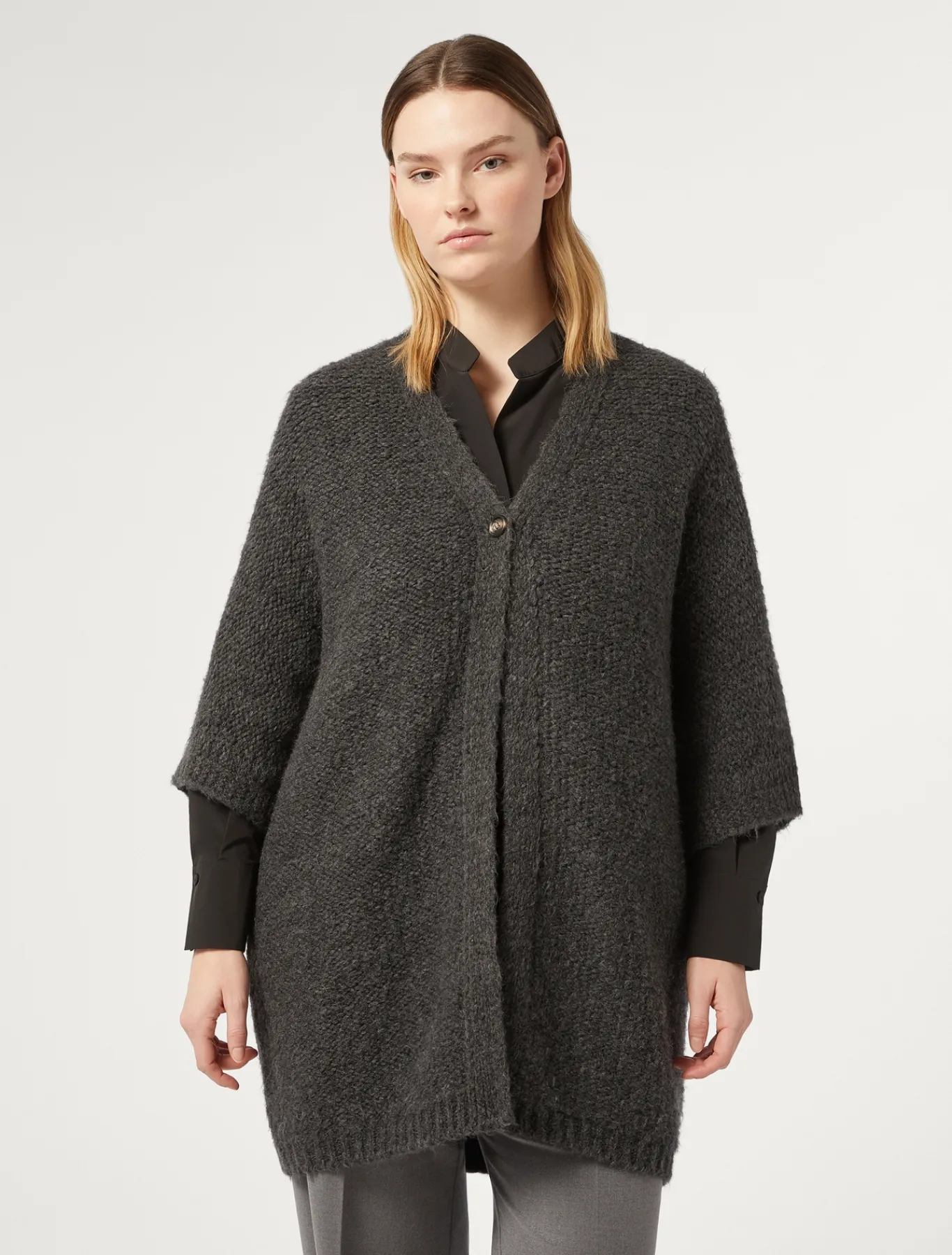 Marina Rinaldi Cardigan en laine mélangée GRISMOYEN Sale