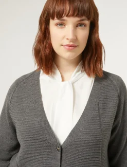 Marina Rinaldi Cardigan en laine mélangée GRISBLEU Clearance