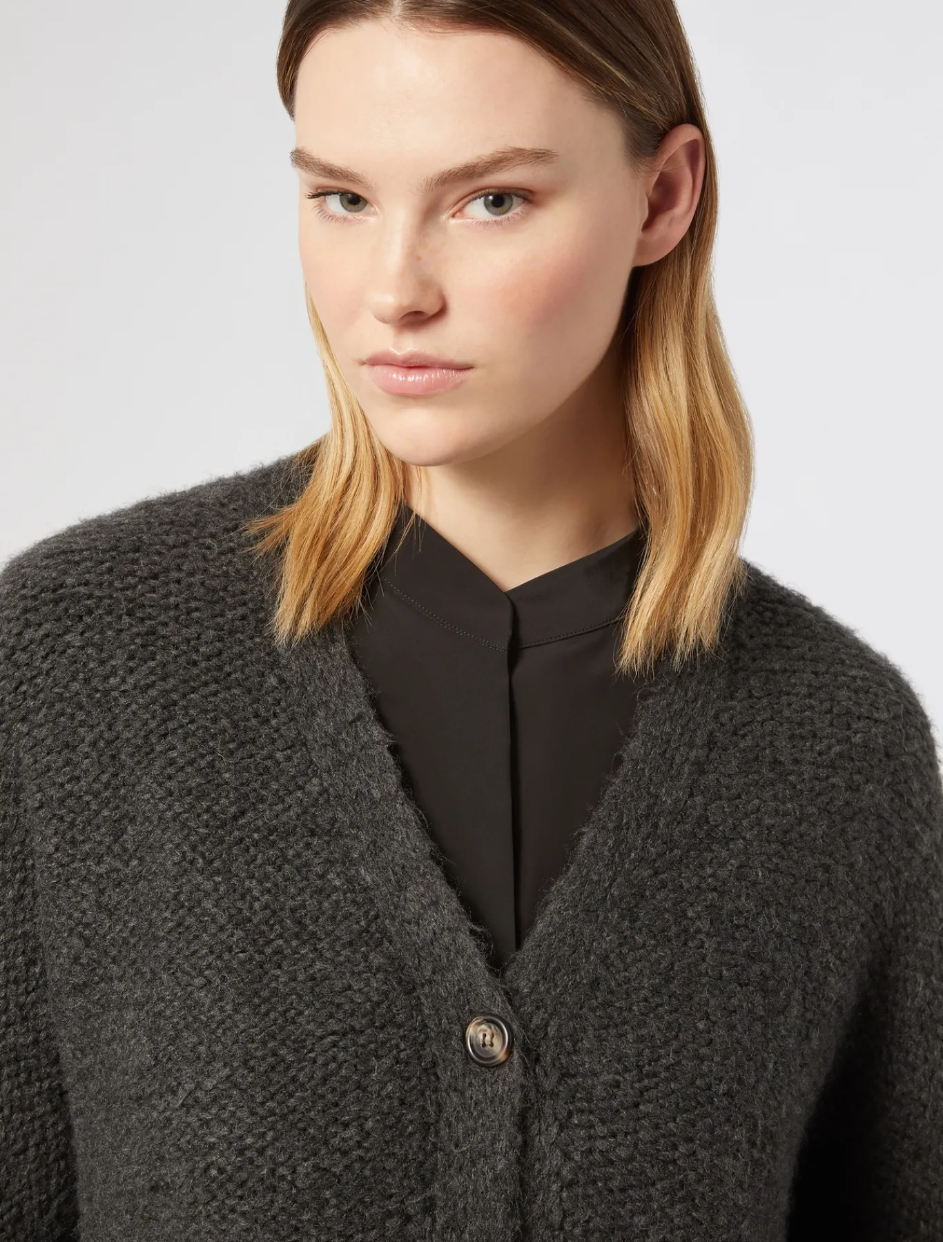 Marina Rinaldi Cardigan en laine mélangée GRISMOYEN Sale