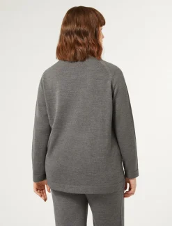 Marina Rinaldi Cardigan en laine mélangée GRISBLEU Clearance