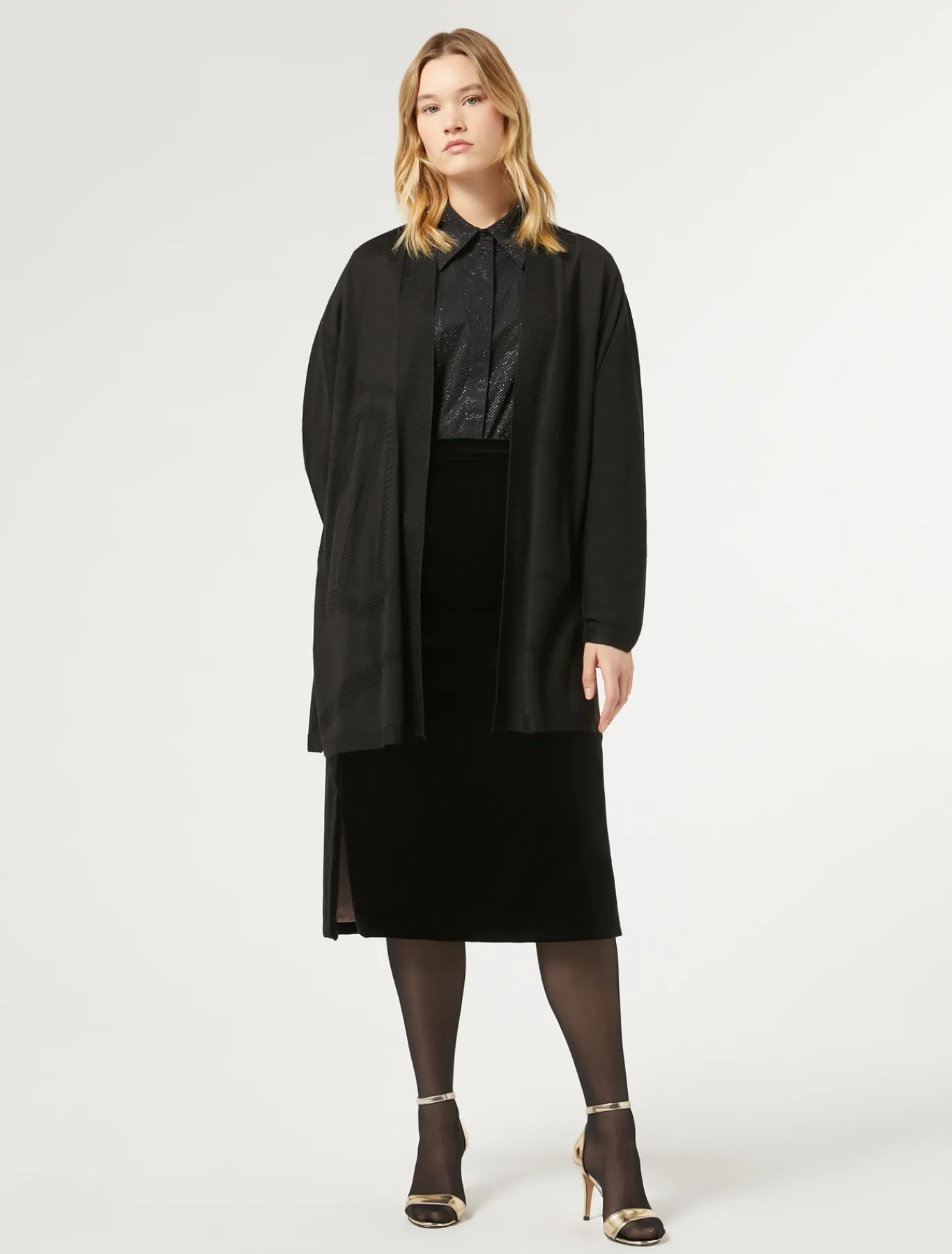 Marina Rinaldi Cardigan en laine mélangée NOIR Outlet