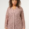 Marina Rinaldi Cardigan en maille avec broderie POUDRE Clearance