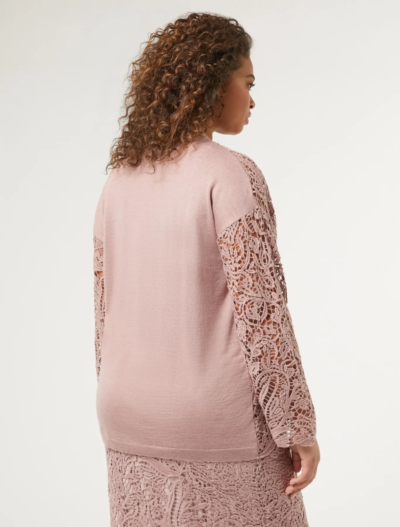 Marina Rinaldi Cardigan en maille avec broderie POUDRE Clearance