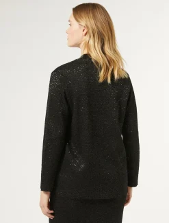 Marina Rinaldi Cardigan en maille avec paillettes NOIR Sale