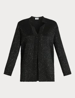 Marina Rinaldi Cardigan en maille avec paillettes NOIR Sale