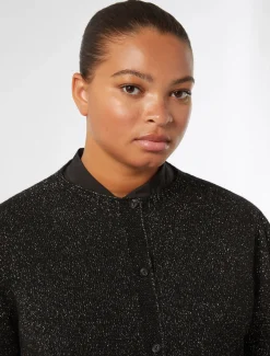 Marina Rinaldi Cardigan en mélange de laine et lurex NOIR Clearance