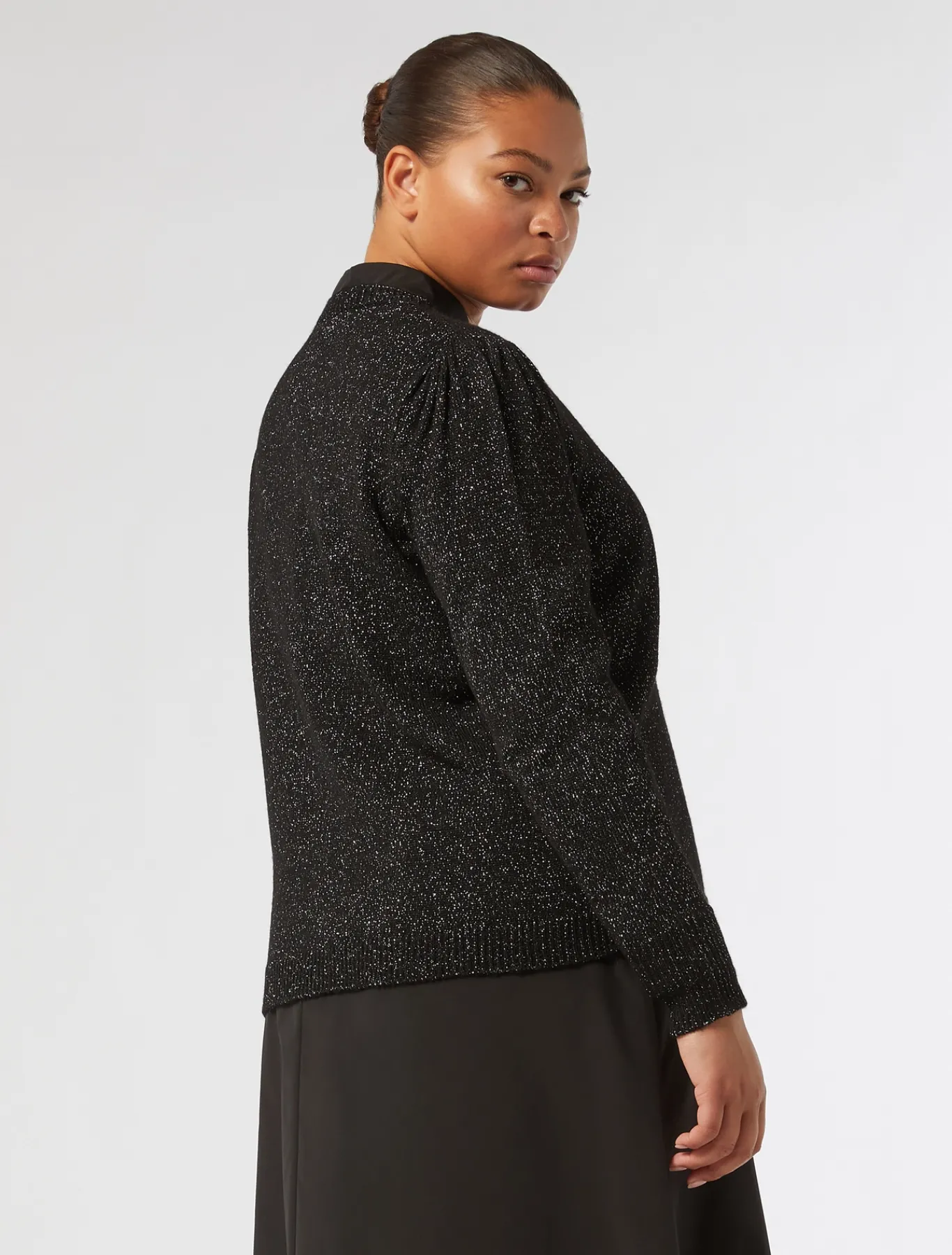 Marina Rinaldi Cardigan en mélange de laine et lurex NOIR Clearance
