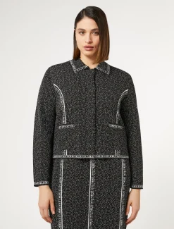 Marina Rinaldi Cardigan en viscose jacquard NOIRBLANC Hot