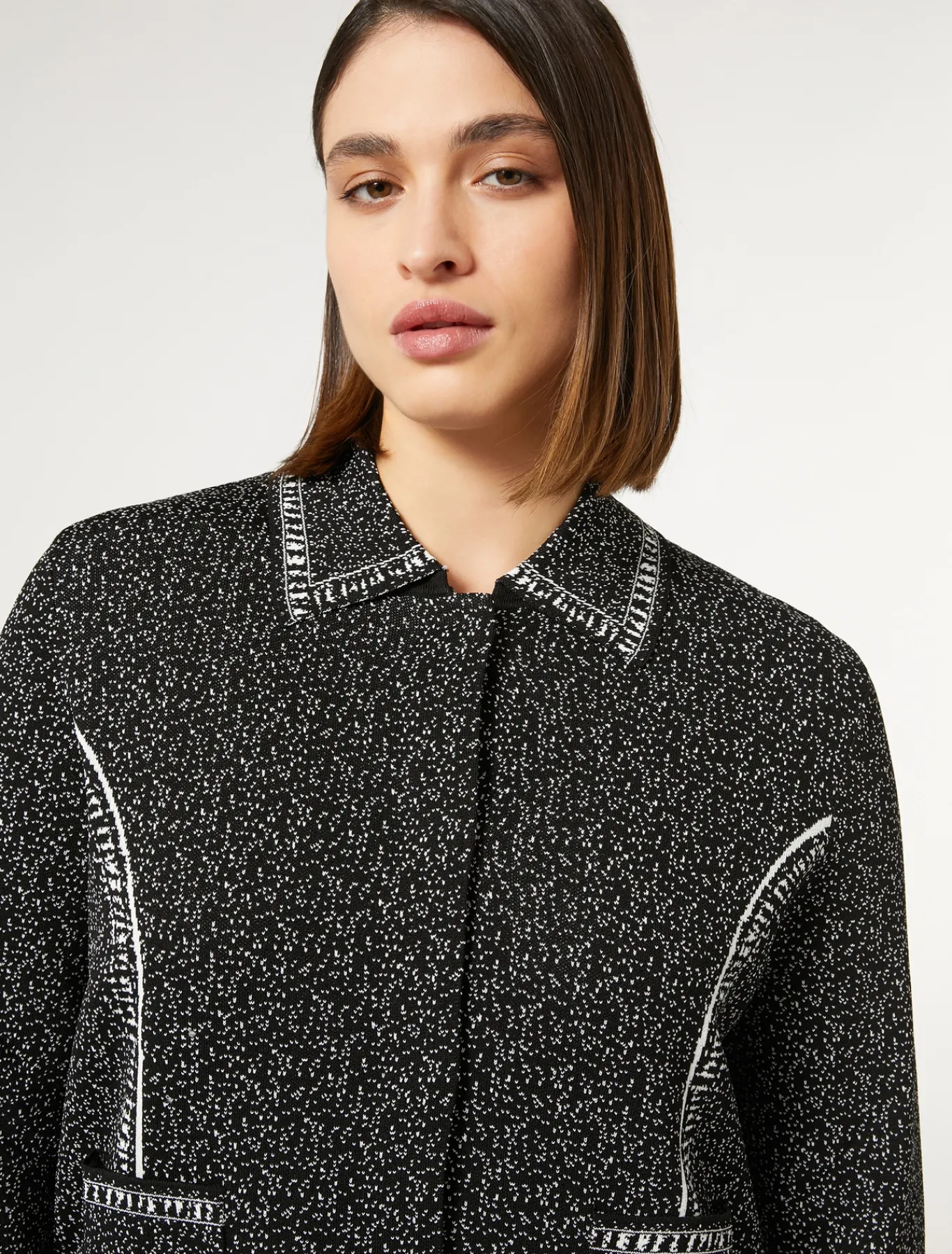 Marina Rinaldi Cardigan en viscose jacquard NOIRBLANC Hot