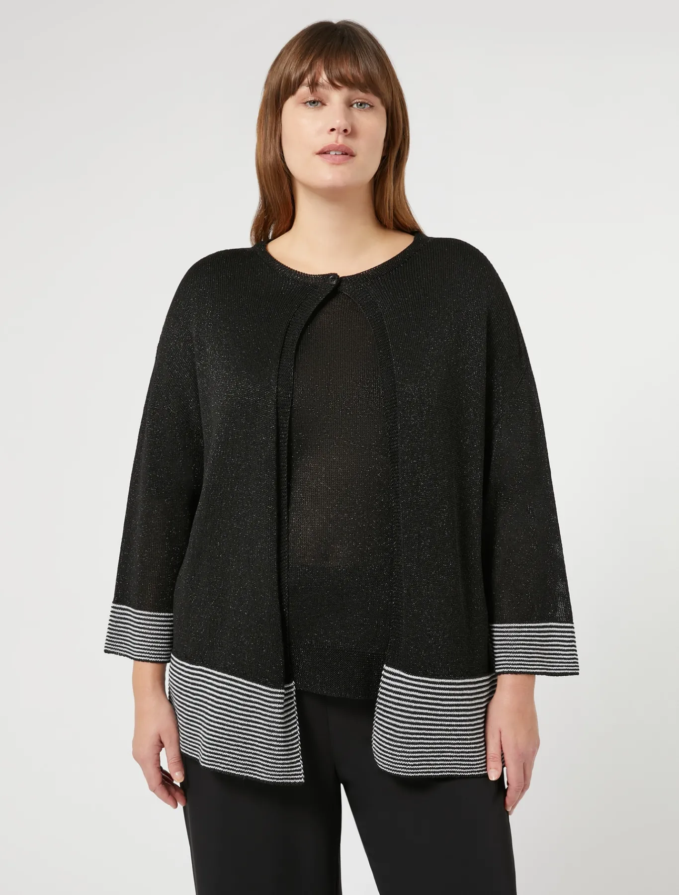 Marina Rinaldi Cardigan en viscose lurex NOIR Best