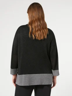 Marina Rinaldi Cardigan en viscose lurex NOIR Best
