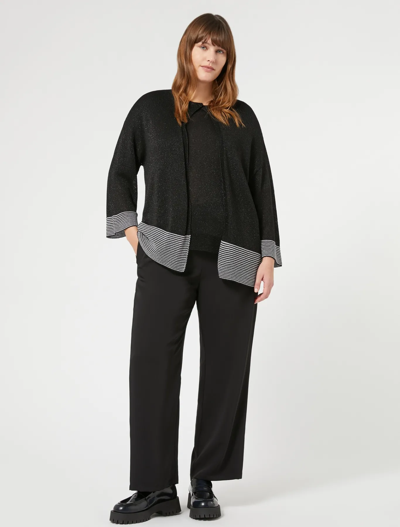 Marina Rinaldi Cardigan en viscose lurex NOIR Best