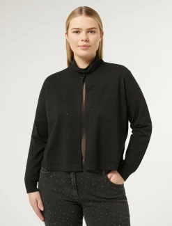 Marina Rinaldi Cardigan en viscose stretch NOIR Fashion
