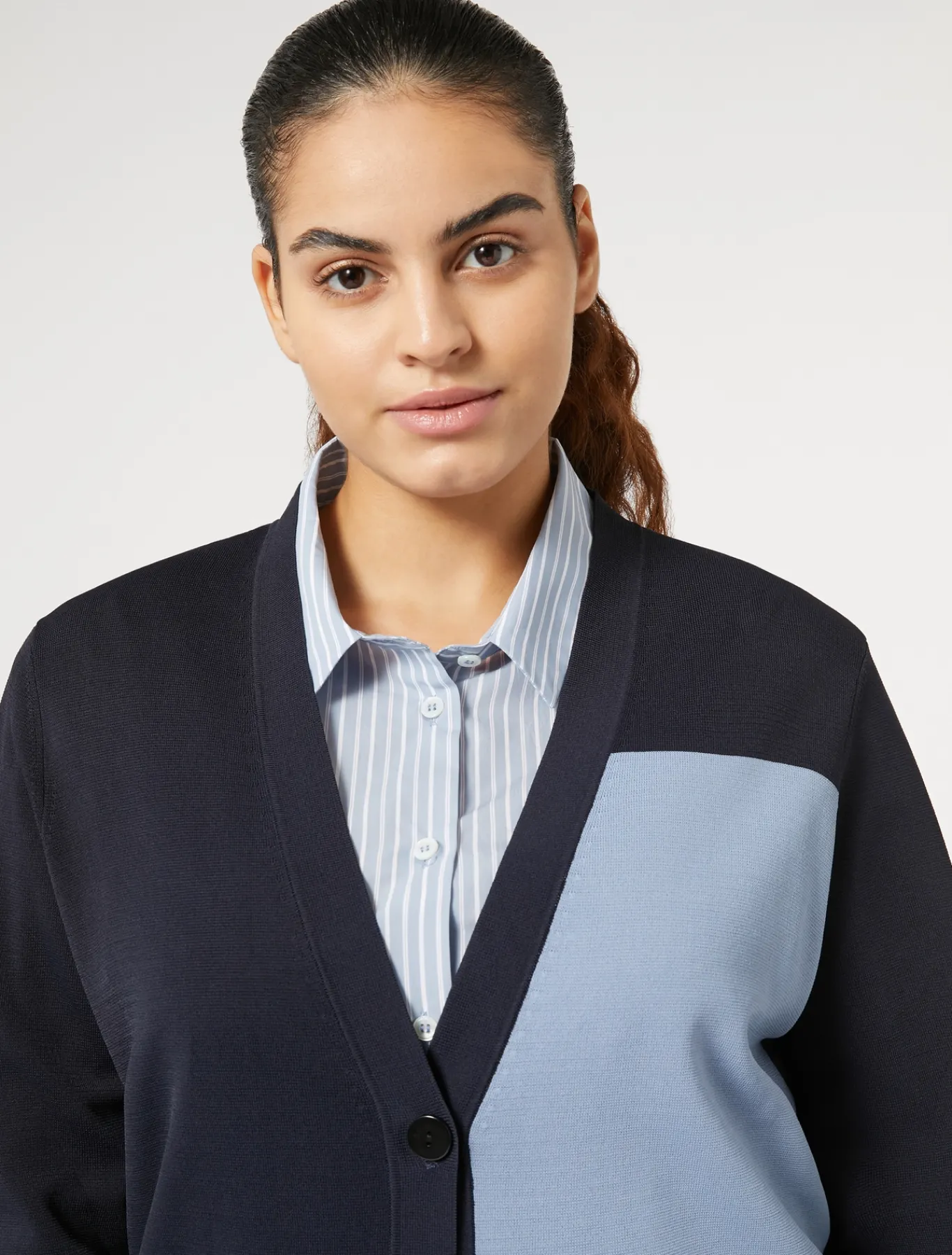 Marina Rinaldi Cardigan en viscose stretch BLEUNUIT Clearance
