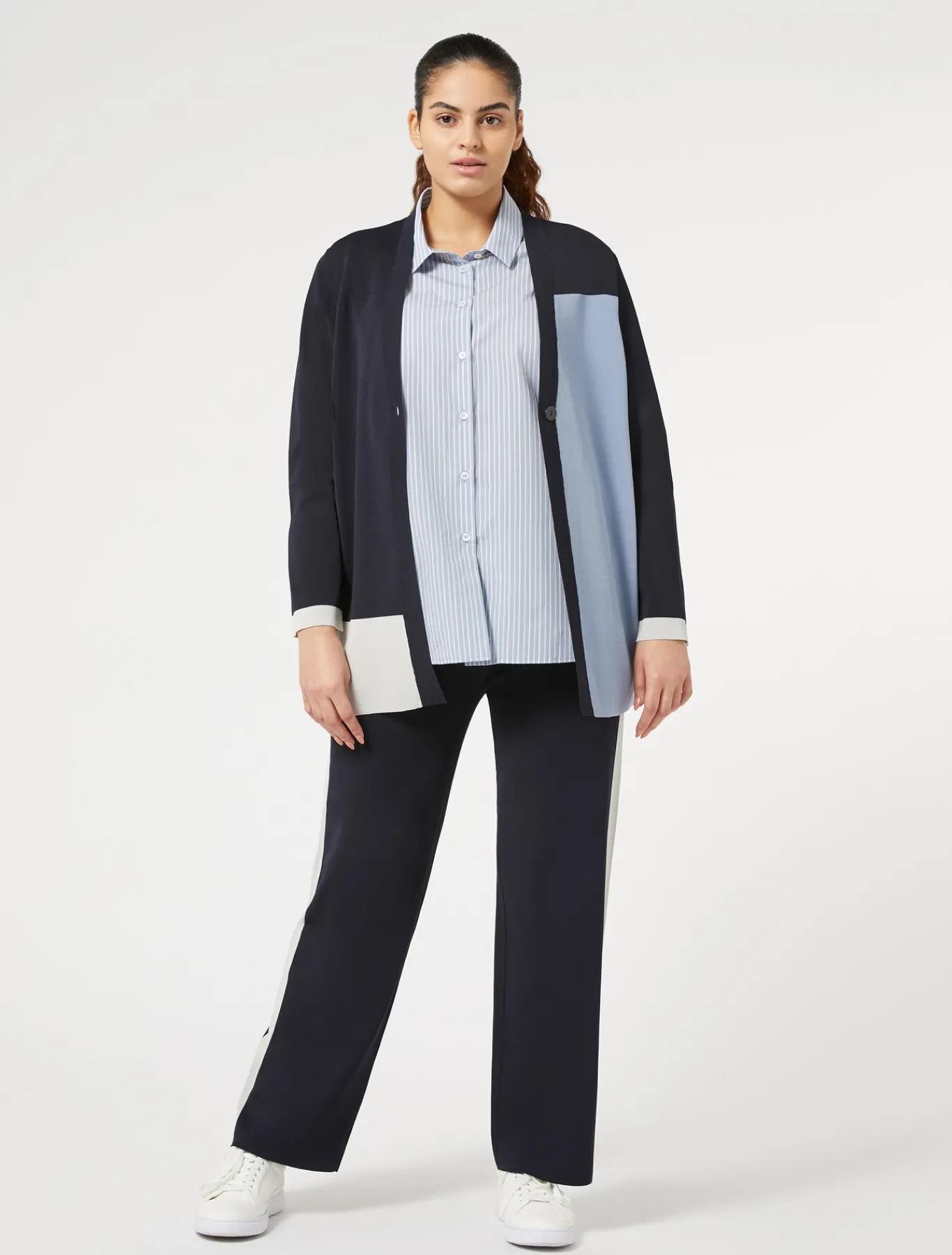 Marina Rinaldi Cardigan en viscose stretch BLEUNUIT Clearance