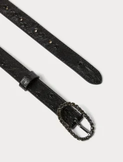 Marina Rinaldi Ceinture en cuir à imprimé animalier NOIR Discount