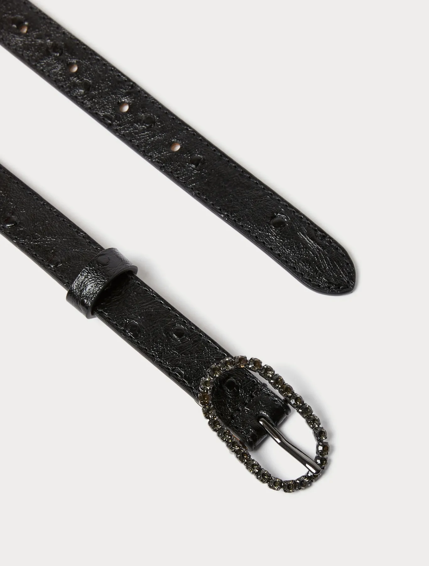 Marina Rinaldi Ceinture en cuir à imprimé animalier NOIR Discount