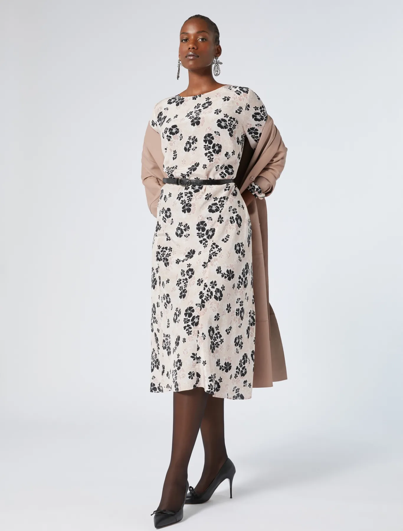 Marina Rinaldi Ceinture en cuir à imprimé animalier NOIR Discount