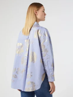Marina Rinaldi Chemise en coton chambray AZURE Outlet