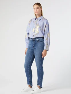Marina Rinaldi Chemise en coton chambray AZURE Outlet