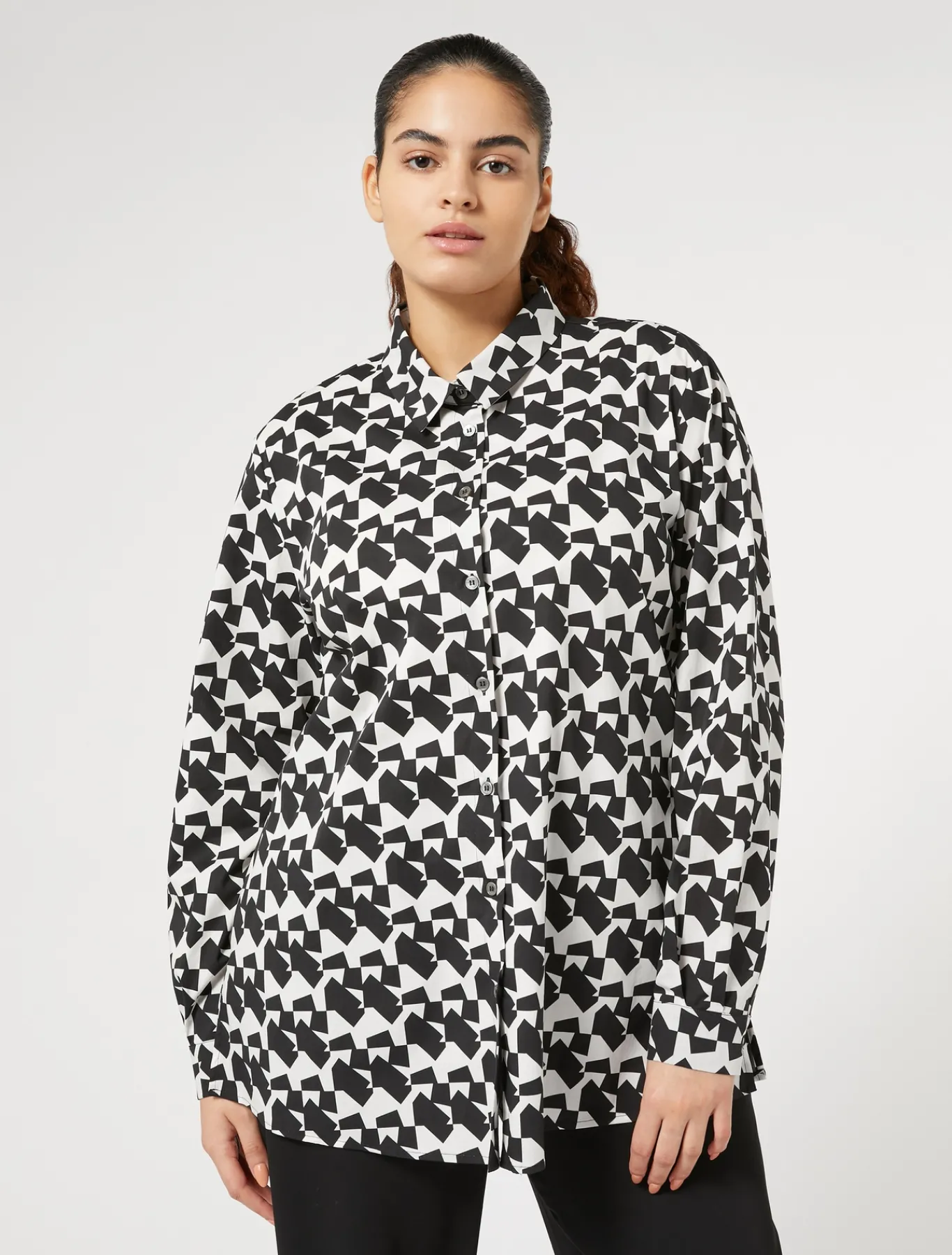 Marina Rinaldi Chemise en coton imprimé NOIR Online