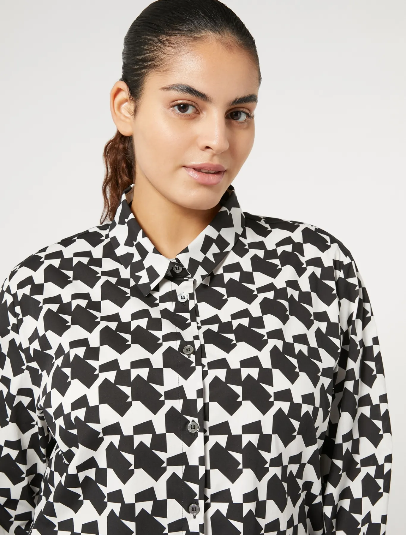 Marina Rinaldi Chemise en coton imprimé NOIR Online