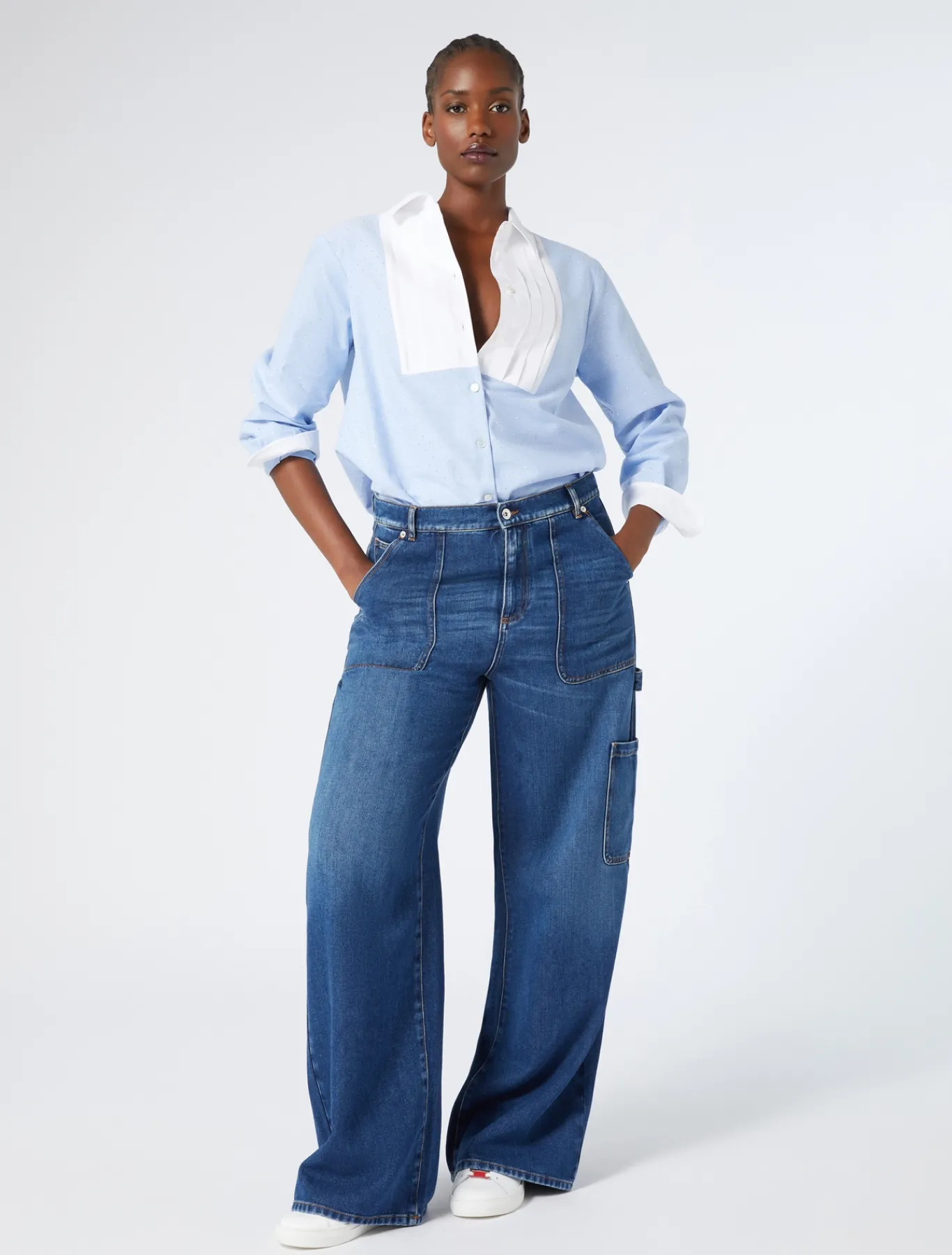 Marina Rinaldi Chemise en coton Oxford AZURE Hot