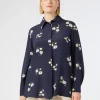 Marina Rinaldi Chemise en crêpe de Chine de soie BLEUNUIT Sale