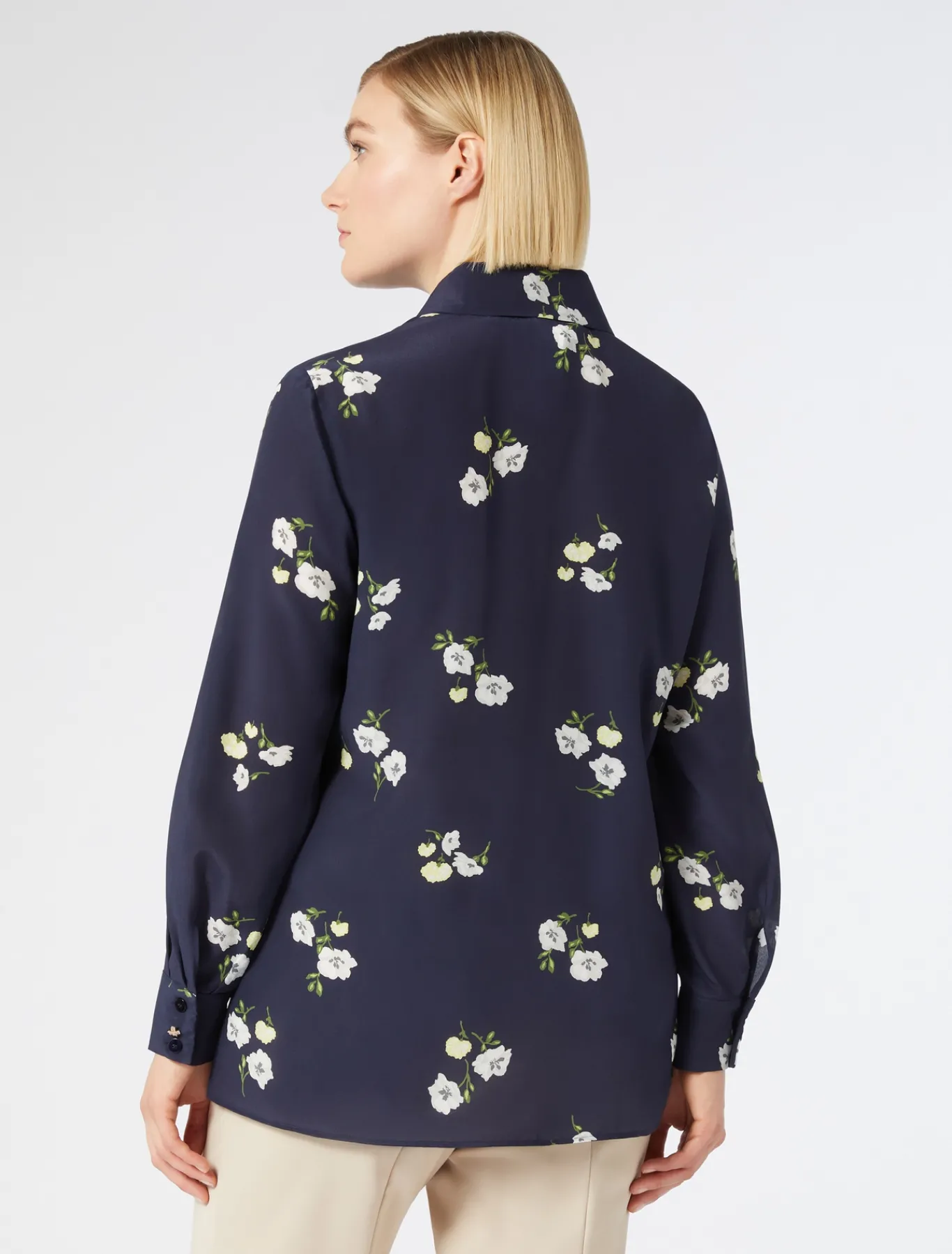 Marina Rinaldi Chemise en crêpe de Chine de soie BLEUNUIT Sale