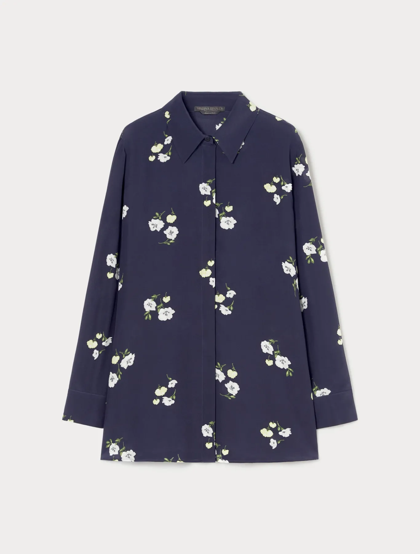 Marina Rinaldi Chemise en crêpe de Chine de soie BLEUNUIT Sale