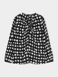 Marina Rinaldi Chemise en crêpe de Chine de soie NOIR New