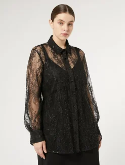 Marina Rinaldi Chemise en dentelle à paillettes NOIR Hot