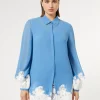 Marina Rinaldi Chemise en georgette et dentelle avec haut GRISBLEU Sale