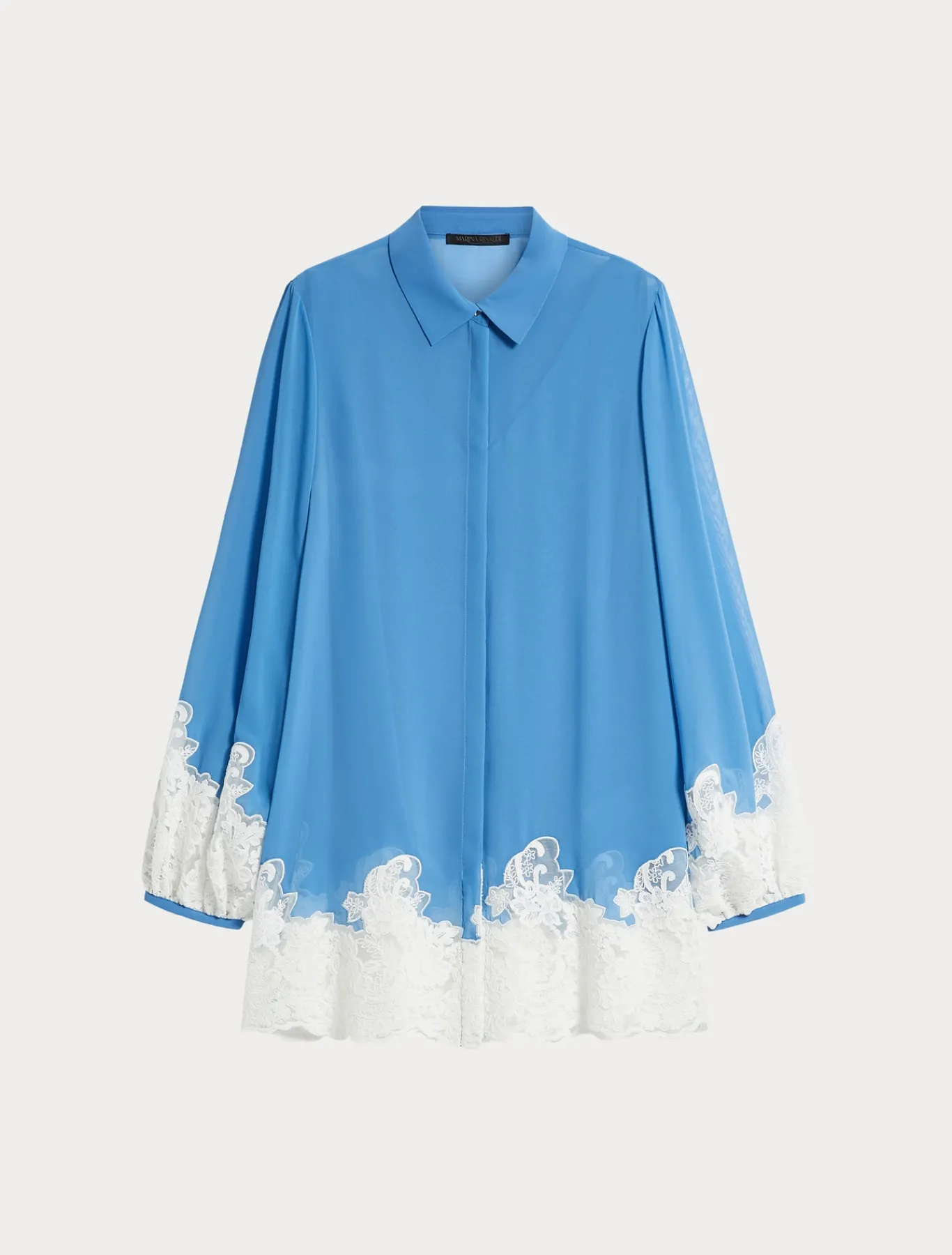 Marina Rinaldi Chemise en georgette et dentelle avec haut GRISBLEU Sale