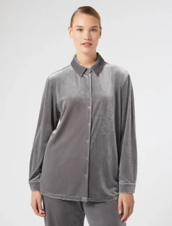 Marina Rinaldi Chemise en jersey de velours GRISFONCE Discount