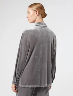 Marina Rinaldi Chemise en jersey de velours GRISFONCE Discount