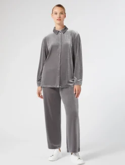 Marina Rinaldi Chemise en jersey de velours GRISFONCE Discount