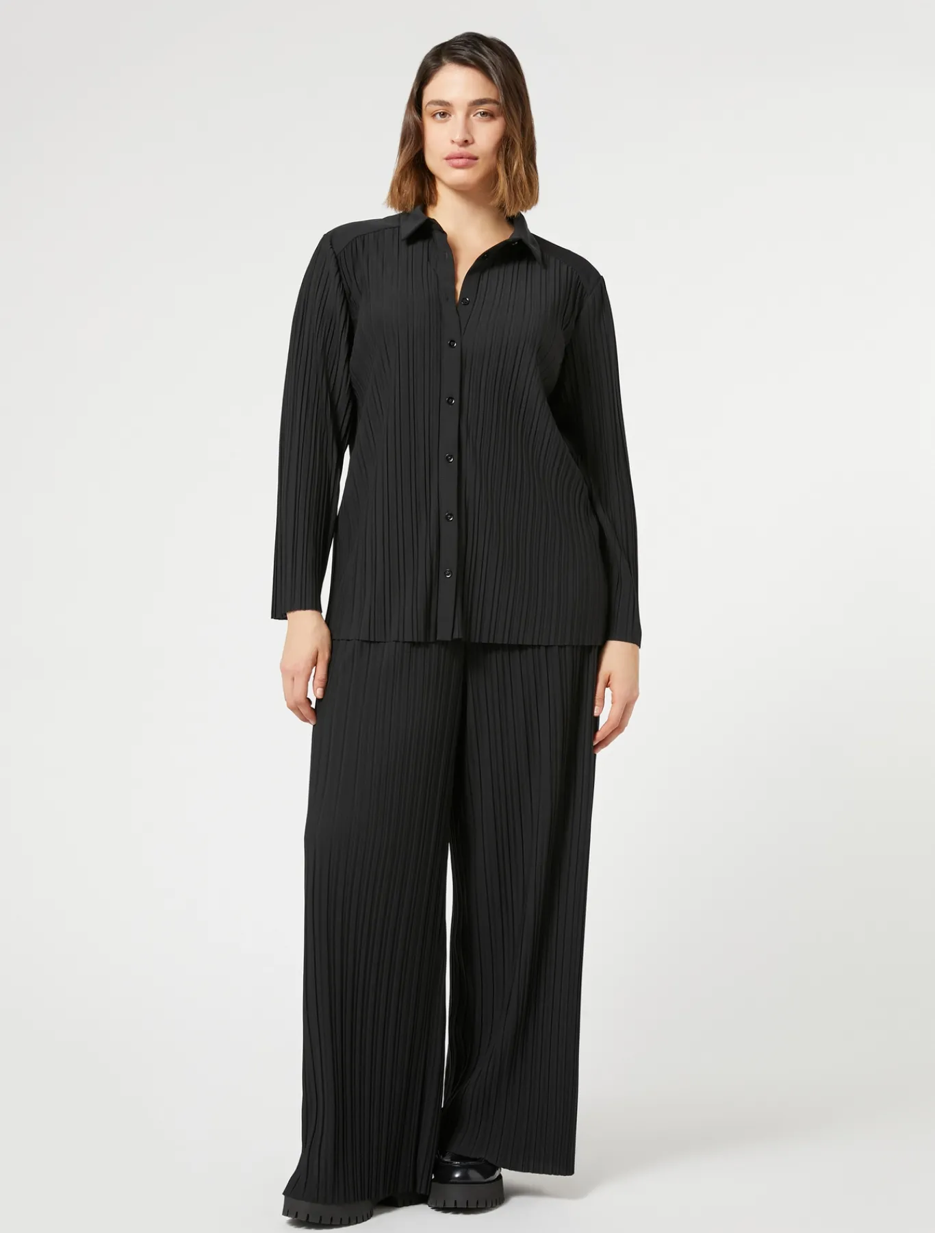 Marina Rinaldi Chemise en jersey plissé NOIR New