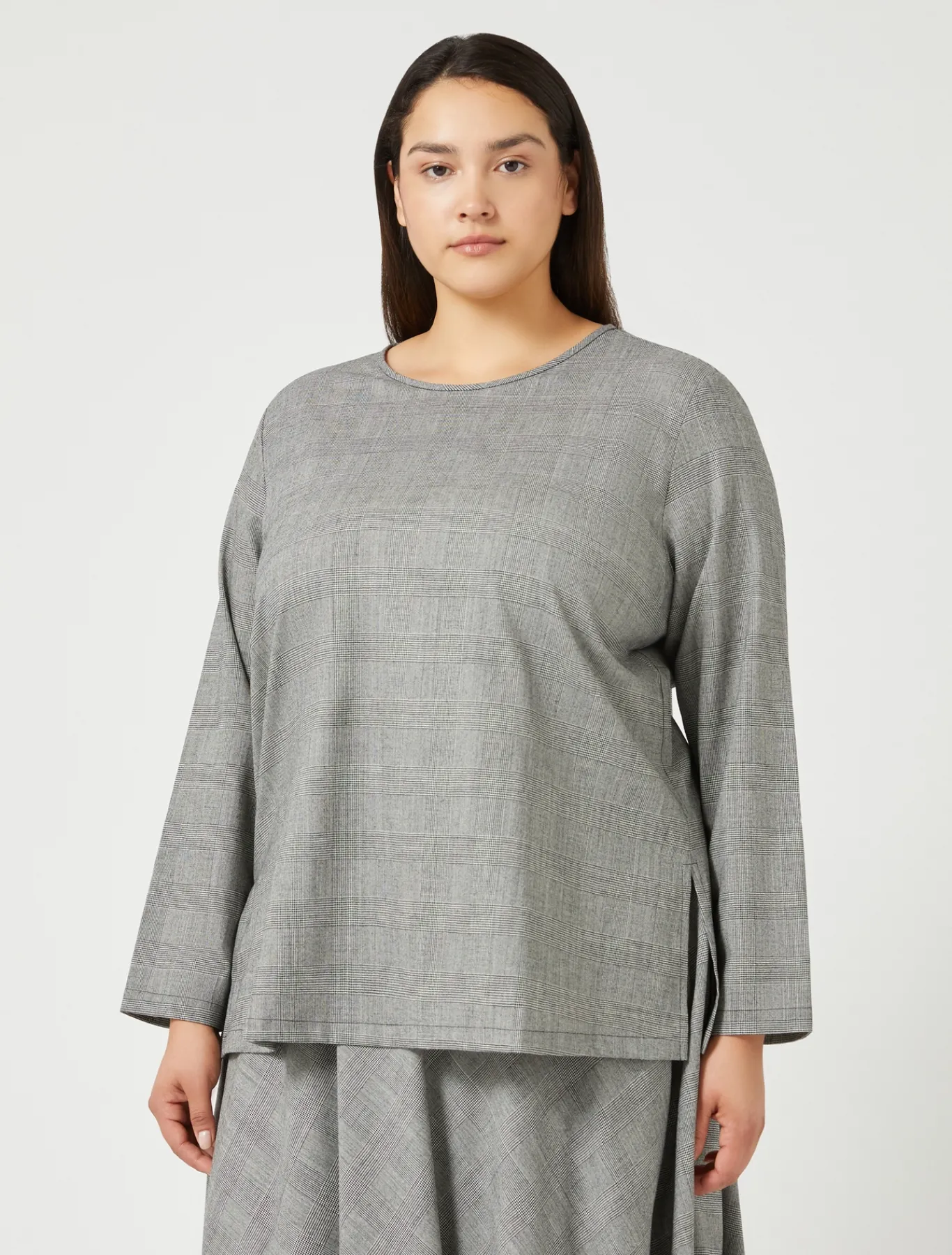 Marina Rinaldi Chemise en laine foulée NOIRBLANC Sale