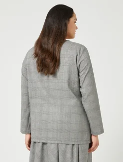 Marina Rinaldi Chemise en laine foulée NOIRBLANC Sale