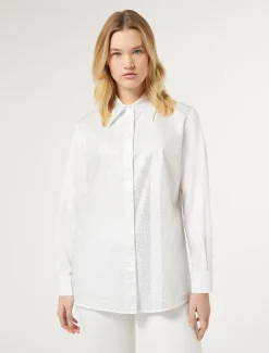 Marina Rinaldi Chemise en popeline avec strass BLANCNEUTRE Clearance