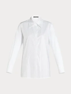 Marina Rinaldi Chemise en popeline avec strass BLANCNEUTRE Clearance