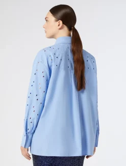 Marina Rinaldi Chemise en popeline brodée GRISBLEU Best