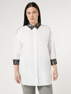 Marina Rinaldi Chemise en popeline de coton BLANCNEUTRE Outlet