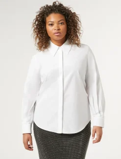 Marina Rinaldi Chemise en popeline de coton BLANCNEUTRE Outlet