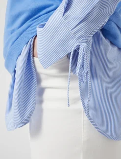 Marina Rinaldi Chemise en popeline de coton GRISBLEU Clearance
