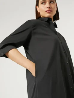 Marina Rinaldi Chemise en popeline de coton mélangé NOIR New