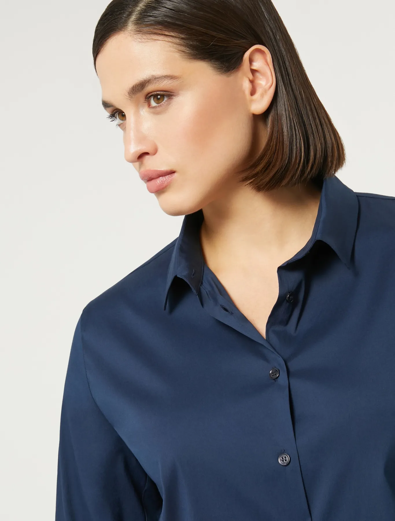 Marina Rinaldi Chemise en popeline de coton mélangé BLEUNUIT Clearance