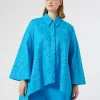 Marina Rinaldi Chemise en popeline et dentelle sangallo TURQUOISE Clearance