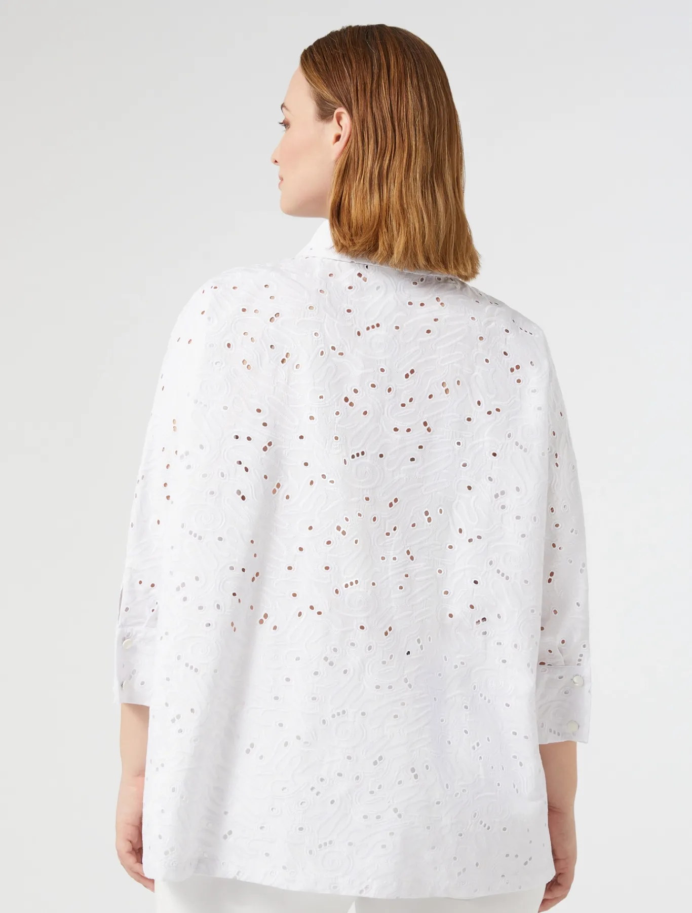 Marina Rinaldi Chemise en popeline et dentelle sangallo BLANC Fashion